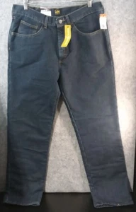 Lee Jeans Men's 36x34 Dark Wash Blue Relaxed Fit Straight Leg Fleece Lined NWT - Picture 1 of 9