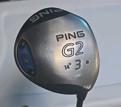 Ping G2 Fairway 3 Wood 14 Degree R-Hand Blue Golf Club Metal Shaft - Image 1 of 2