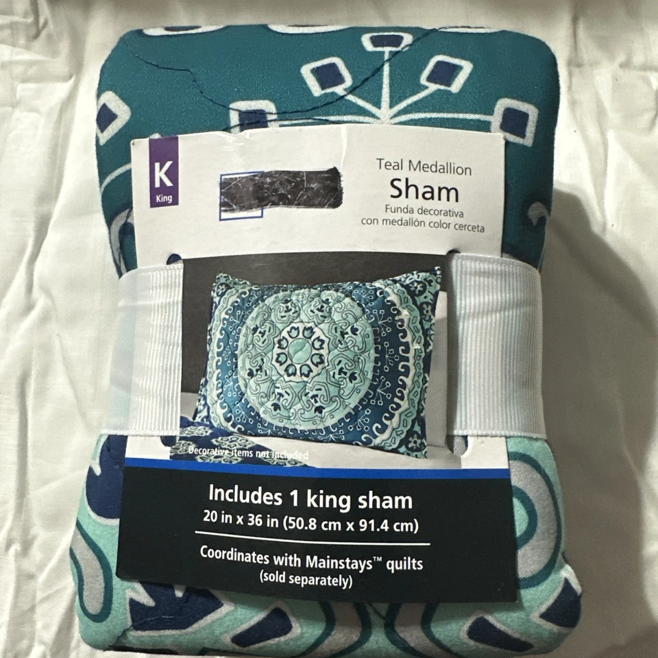 2 Mainstays King Black & White Aztec Shams