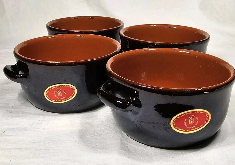 VINTAGE LA EUROPA HI MARK Set Of 4 TERRACOTTA ITALY Bowls - Image 1 of 4