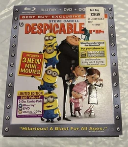 Despicable Me (Best Buy Exclusive Edition) 3-Disc Combo / Minions / New & Sealed - Picture 1 of 3