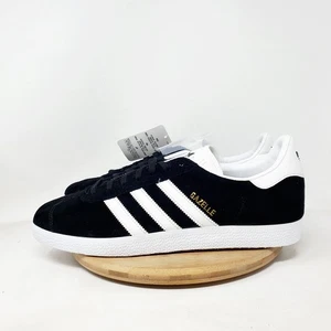 Adidas Gazelle Zapatos Hombres 11 Negro Gamuza Cuero Bajo Cordones Tenis - Imagen 1 de 11