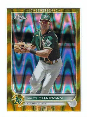 2022 Topps Chrome Sonic Gold RayWave Refractor #168 MATT CHAPMAN /50 - Image 1 of 2