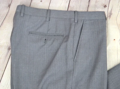 Pantalones de traje Brooks Brothers para hombre 1818 Regent 100 % lana TALLA 36/29 gris a rayas Foto 1 de 4