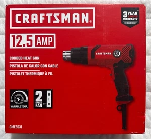 Craftsman Heißluftpistole kabelgebunden 2 Geschwindigkeiten Lüfter Hitzeeinstellung bis 1200 Grad CMEE531 - Bild 1 von 14