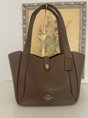 Bolso de Mano Coach Hadley Turnlock Cuero Guijarro Dorado/Piedra Oscura CAL17 NUEVO CON ETIQUETAS Foto 1 de 4