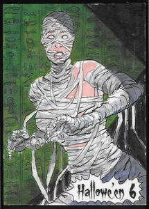 2025 Perna Studios Halloween Hallowe'en 6 SKETCH card - Mummy by Jomar Bulda - Picture 1 of 2