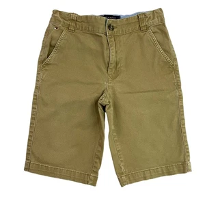 Tommy Hilfiger Shorts Youth Size 12 Brown Chino Flat Front Khaki Medium Wash - Picture 1 of 11