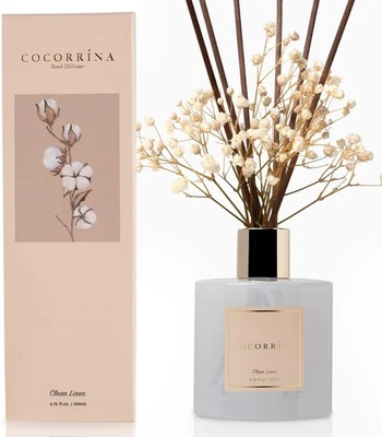 Cocorrína Reed Diffuser Set, Clean Linen 6.7 fl oz Scented Diffuser with Sticks - Image 1 of 4
