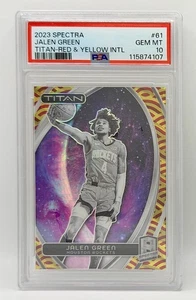 PSA 10 2023 Spectra Titan Red & Yellow #61 Jalen Green 13/49 Houston Rockets - Picture 1 of 2