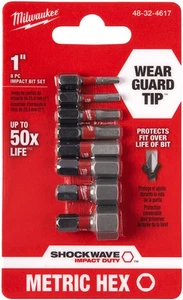 Milwaukee 48-32-4617 8 Piece Metric Hex Insert Bit Set - Picture 1 of 12