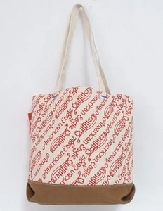 Bolso de Mano American Eagle Outfitters Rojo Marfil Logo Algodón Lona Nuevo con Etiquetas - Imagen 1 de 2