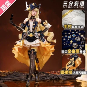 Anime Genshin Impact Navia Cosplay Kostüme Kleid Halloween Cos Uniform komplettes Set - Bild 1 von 23