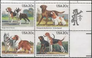 Zip Block of 4 stamps - Scott 2098-2101 - 20 cent - Dogs - 1984 - MNH - Picture 1 of 1