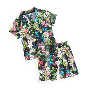 NWT FIRST IMPRESSIONS Baby Boys 2-Pc. Tropical Shirt & Shorts Set Size 12M - Picture 1 of 4