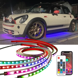 6X Multicolor RGB Underglow LED Kit Neon Strip Light APP For Mini Cooper R55 R56 - Picture 1 of 11