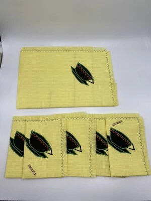 Embroidery Cloth Placemats, made in Israel Traditional, set 6 pieces yellow - Image 1 of 4