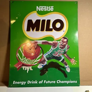 Vintage Nestle Milo Metal Sign Rare Basketball Energy Milk Drink Retro - Picture 1 of 24