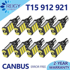 10pcs White T15 921 912 LED Reverse Backup Light Bulb1600LM 6000K Super Bright - Picture 1 of 12