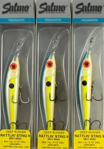 (LOT OF 3) SALMO RATTLIN' STING 9 DEEP RUNNER 2/5OZ QRS033 SEXY SHAD B7121 - Picture 1 of 3