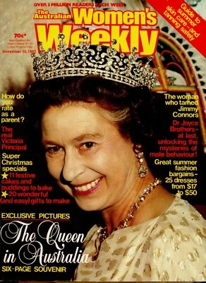 Aust. Women's Weekly - Nov. 10, 1982 - Queen, Jimmy Connors + Victoria Principal - Image 1 of 3