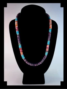 White Fox Creation: Multi Edelstein und Muschel Halsreif/Halskette - Bild 1 von 5