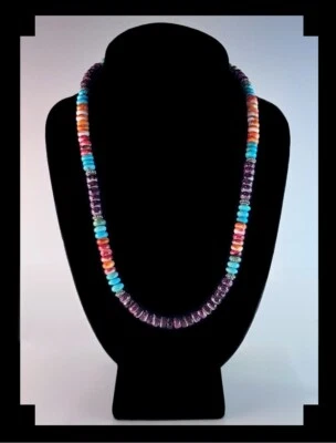 White Fox Creation: Multi Gemstone and Shell Choker/Necklace - Image 1 of 4