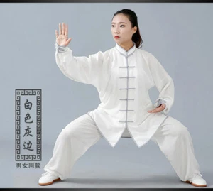 Retro Unisex Tai Chi Suits Martial Arts Uniform Kung fu Training Tops Pants Sets - Picture 1 of 26