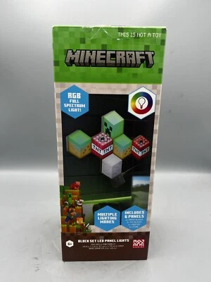 NEW Minecraft MOB and Blocks LED RGB Panel Set of 6 LED Panel Lights Damaged Box - Image 1 of 4