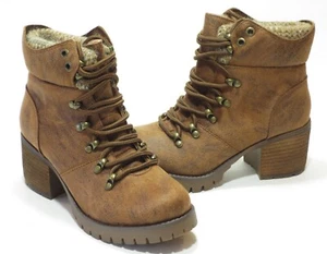 Steve Madden Stiefelette Bootie neu im Karton Fellbesatz leichtgläubig braun Stollensohle - Bild 1 von 9