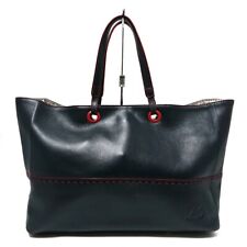 Auth KITAMURA - Black Red Leather Tote Bag