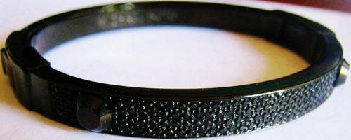 BRACCIALE VINTAGE MICHAEL KORS CHIC NERO con NERO RS GLITTER; FIRMATO