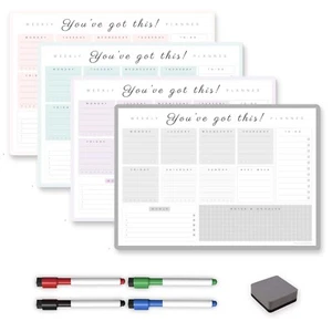 Motivational Weekly Planner Magnetic Whiteboard, Reminders, Notes, Dry Wipe Pens - Picture 1 of 31