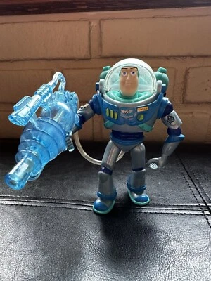 Toy Story 2 RARO Aqua Action Super Squirting Buzz Lightyear con figura Blaster 5" Foto 1 de 4
