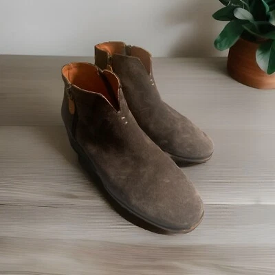 Botas Gentle Souls Ella Wedge para mujer gris gamuza cremallera al tobillo informales talla 7,5 M Foto 1 de 4