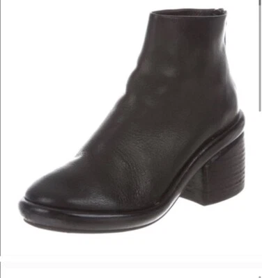 Botas de tornozelo Marsell de couro preto salto baixo 39 - Imagem 1 de 4