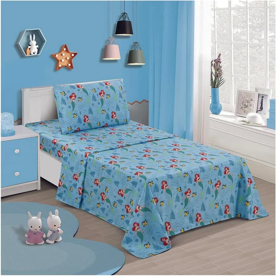 Little Mermaid Ariel World Twin Bed Sheet Set - 3 Piece Set by Disney
