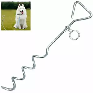 HUND WELPE HAUSTIER METALL STAHL SPIRALE PFAHL AUSBINDESTANGE PFOSTEN HALSBAND KABEL LEINE - Bild 1 von 5