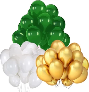 Abschlussfeier Deko 2023 grün gold/grün 12 Zoll, gold weiß  - Bild 1 von 8