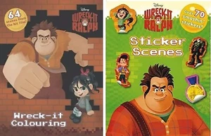 NEW Disney x 2 WRECK IT RALPH activity COLOURING & STICKER SCENES (70 stickers) - Picture 1 of 2