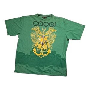 Vtg Coogi Mens Graphic T-Shirt 4XL Green Yellow Dragon Nautical Design y2k - Picture 1 of 10