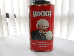 HACKS Advertising Tin 5lb Container Cough Drop Candy White Hudson & Co - Picture 1 of 6