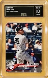 2018 Topps - LEAGUE LEADERS #193 - AARON JUDGE - GMA 10 - GEM MINT - Picture 1 of 1