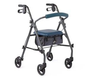 Medline Steel Rollator Walker 6" Wheels With Antimicrobial Microban Protection - Picture 1 of 8