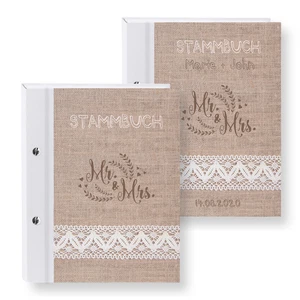 Stammbuch der Familie Lino Stammbücher personalisiert Vintage Hochzeit Trauung - Bild 1 von 6
