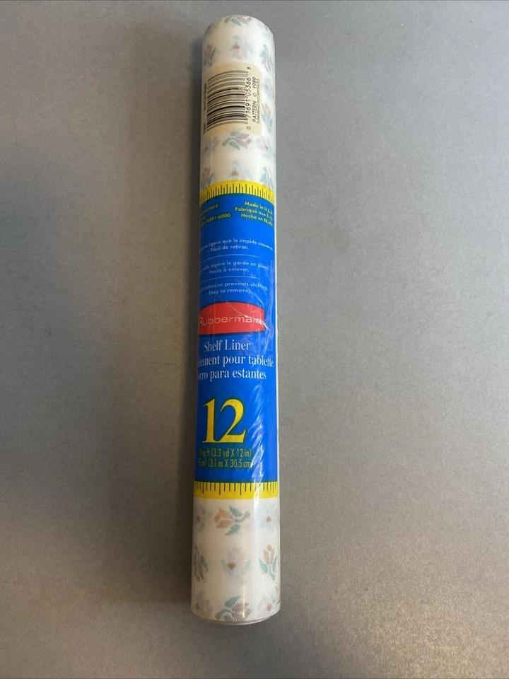 1989 Vtg Stitch Rose Rubbermaid Shelf Drawer Liner Contact Paper 2 Rolls 5366