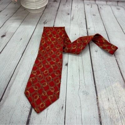 gravata de seda valentino gravata estampa equestre deginer luxo feita na Itália - Imagem 1 de 4