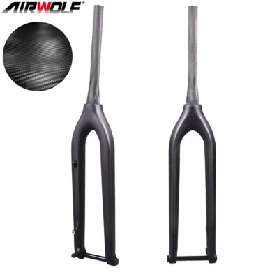 AIRWOLF Carbon 29er MTB Fork Tapered Tube Disc Brake Rigid Forks 100*15mm - Image 1 of 4
