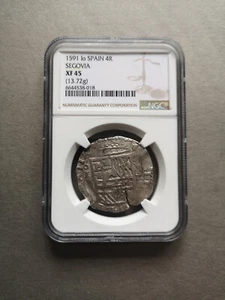 Spain,Segovia,silver cob 4 Reales 1591 Philipp II , XF 45 - Picture 1 of 2