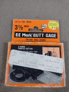 Vintage E-Z Mark Stoßmessgerät 3-1/2 Zoll # 9035 Türscharnier Profilschneider USA NEU - Bild 1 von 5